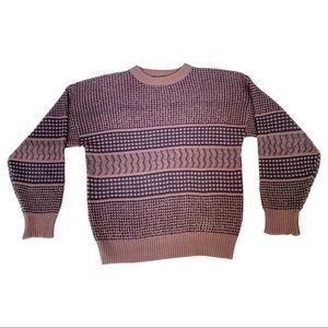 VTG 90's Dark Academia Grandpa Holiday Knit Crew Neck Sweater XL